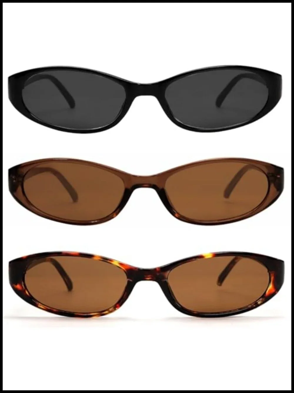 Retro Oval Cat Eye Sunglasses Small Lightweight UV Protection